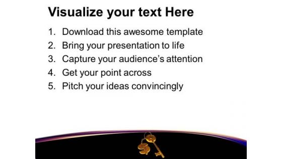Golden Key Tied With Dollar Finance PowerPoint Templates Ppt Backgrounds For Slides 0213