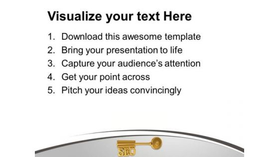 Golden Key With Word Seo Finance Marketing PowerPoint Templates Ppt Backgrounds For Slides 0113