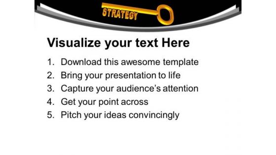 Golden Key With Word Strategy Business PowerPoint Templates Ppt Backgrounds For Slides 1112