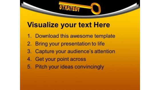 Golden Key With Word Strategy Business PowerPoint Templates Ppt Backgrounds For Slides 1112
