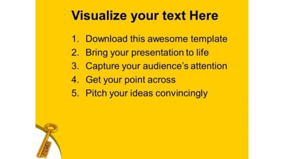 Golden Key With Word Target PowerPoint Templates Ppt Backgrounds For Slides 0113