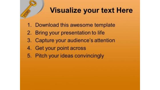 Golden Key With Word Target PowerPoint Templates Ppt Backgrounds For Slides 0413