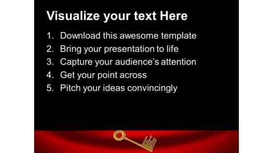 Golden Key With Words Business Concept PowerPoint Templates Ppt Backgrounds For Slides 0113