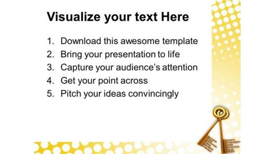 Golden Keys Concept Business PowerPoint Templates And PowerPoint Themes 0812