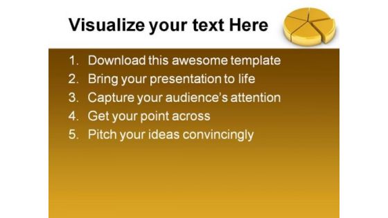 Golden Pie Chart Business PowerPoint Backgrounds And Templates 1210