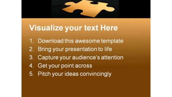 Golden Puzzle Piece Business PowerPoint Themes And PowerPoint Slides 0611