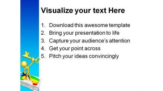 Golden Success Key Business PowerPoint Template 1110