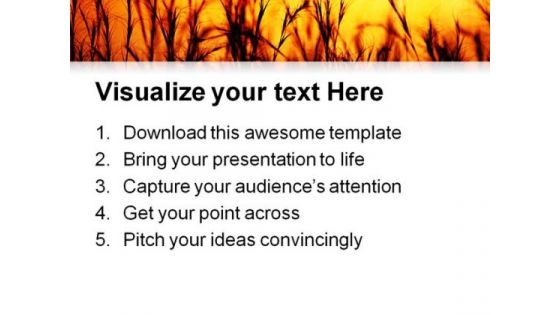 Golden Sunset Over Wheat Field Nature PowerPoint Themes And PowerPoint Slides 0611