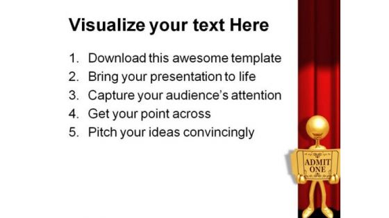 Golden Ticket People PowerPoint Template 0910