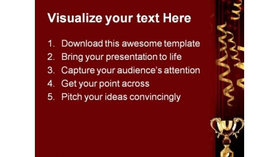 Golden Trophy Cup Success PowerPoint Themes And PowerPoint Slides 0311
