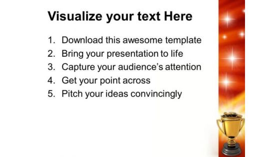 Golden Trophy Full Of Money Success PowerPoint Templates Ppt Backgrounds For Slides 0113