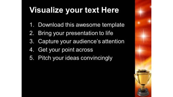 Golden Trophy Full Of Money Success PowerPoint Templates Ppt Backgrounds For Slides 0113