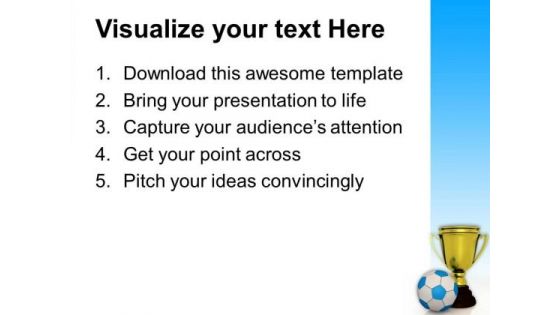 Golden Trophy With A Football Success PowerPoint Templates And PowerPoint Themes 1012