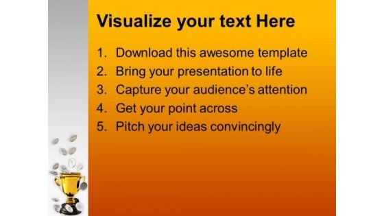 Golden Trophy With Silver Coins PowerPoint Templates Ppt Backgrounds For Slides 0313