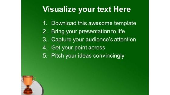 Golden Trophy With Winner Success PowerPoint Templates Ppt Backgrounds For Slides 0313