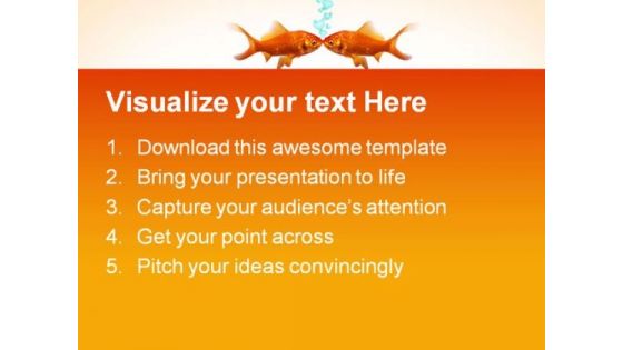 Goldfish In Love Animals PowerPoint Templates And PowerPoint Backgrounds 0611