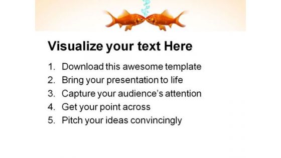 Goldfish In Love Animals PowerPoint Themes And PowerPoint Slides 0611