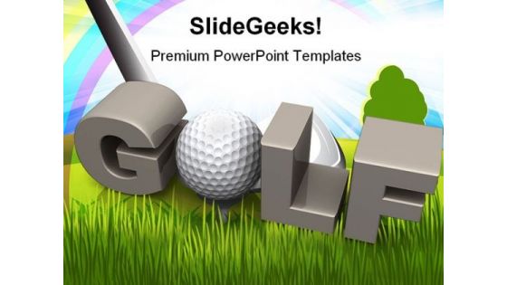 Golf Playing Sports PowerPoint Backgrounds And Templates 1210