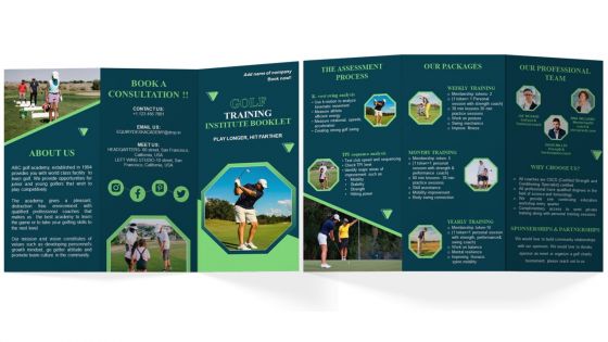 Golf Training Institute Booklet Trifold
