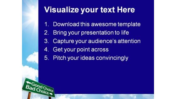 Good Choice Bad Choice Business PowerPoint Templates And PowerPoint Backgrounds 0911