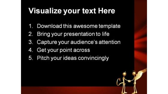 Good With Devil Handshake PowerPoint Templates And PowerPoint Backgrounds 0311