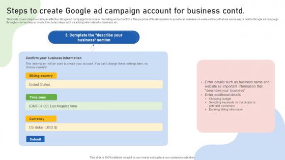 Google Ads Categories Steps To Create Google Ad Campaign Account For Business MKT SS V
