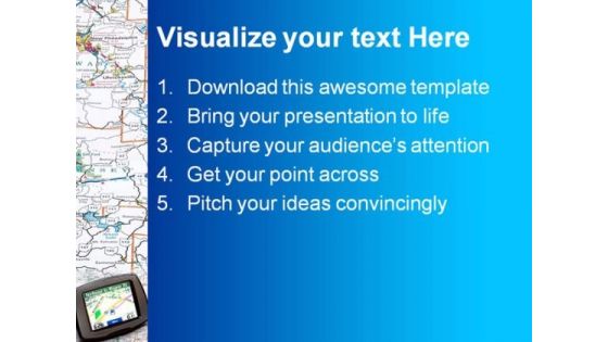 Gps Map Travel PowerPoint Template 1010