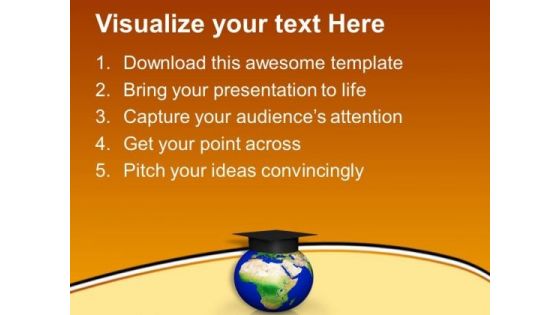 Graduation Hat For International Students PowerPoint Templates Ppt Backgrounds For Slides 0713