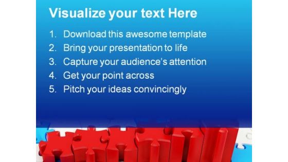 Graph And Puzzle Business PowerPoint Backgrounds And Templates 0111