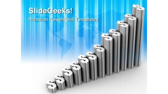 Graph Growth Of Dollars Finance PowerPoint Templates And PowerPoint Backgrounds 0711
