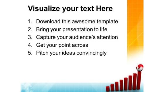 Graph With Image Globe PowerPoint Templates And PowerPoint Themes 0812