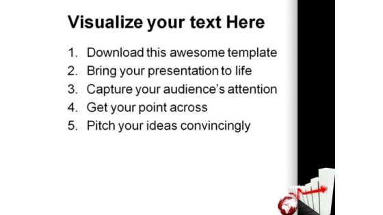 Graph With Up Arrow Globe Business PowerPoint Themes And PowerPoint Slides 0411