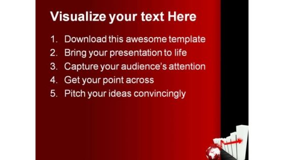 Graph With Up Arrow Globe Business PowerPoint Themes And PowerPoint Slides 0411