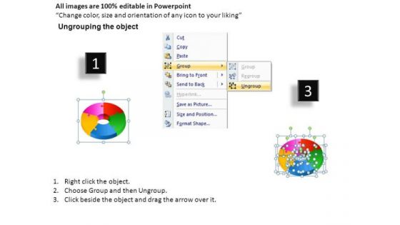 Graphic 3d Circular Puzzle 5 Pieces PowerPoint Slides And Ppt Diagram Templates