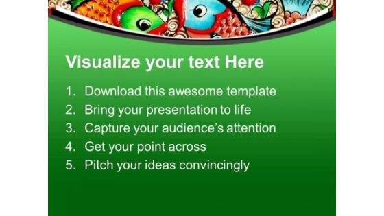 Graphic Design Of Fish In Background PowerPoint Templates Ppt Backgrounds For Slides 0513