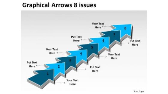 Graphical Arrows 8 Issues Make Flowchart PowerPoint Templates