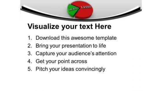 Graphical Illustration Of More Less Pie Chart PowerPoint Templates Ppt Backgrounds For Slides 0313