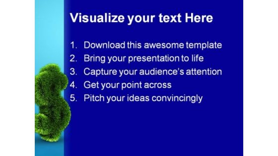 Grass Dollar Sign Future PowerPoint Templates And PowerPoint Backgrounds 0611