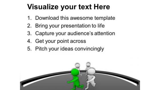 Grean Man Winning Race PowerPoint Templates Ppt Backgrounds For Slides 0713
