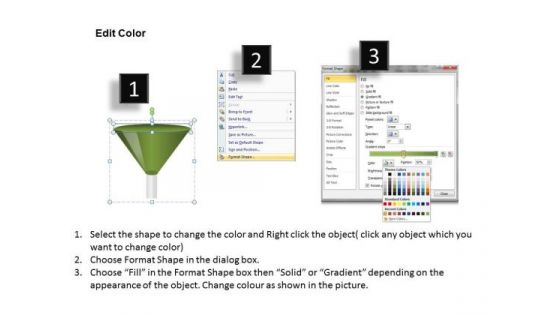 Green 3d Funnels PowerPoint Slides