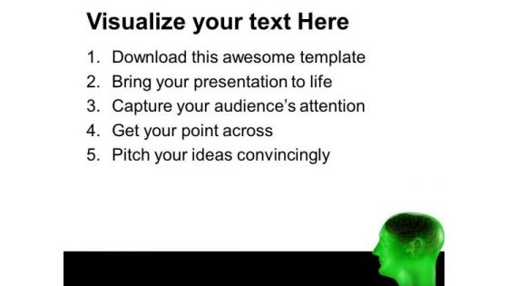 Green Abstract Graphics Of Human Brain PowerPoint Templates Ppt Backgrounds For Slides 0613