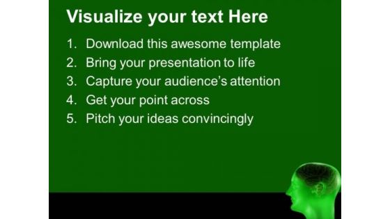 Green Abstract Graphics Of Human Brain PowerPoint Templates Ppt Backgrounds For Slides 0613