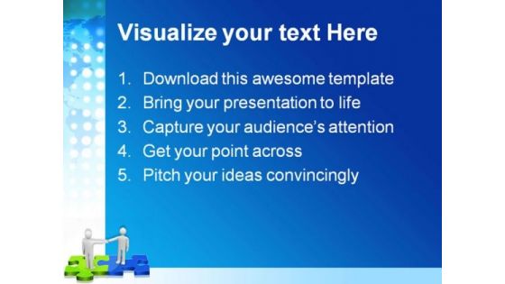 Green And Blue Solution Handshake PowerPoint Templates And PowerPoint Backgrounds 1211