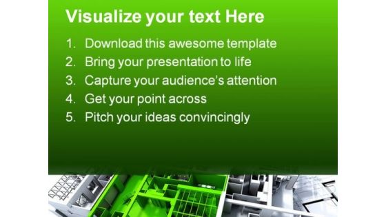 Green Apartment Architecture PowerPoint Templates And PowerPoint Backgrounds 0211