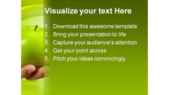Green Apple Health PowerPoint Template 0610