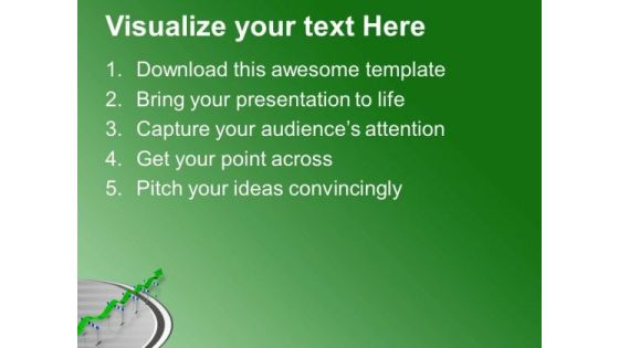 Green Arrow Overcome Hurdles PowerPoint Templates Ppt Backgrounds For Slides 0713