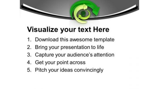 Green Arrows Around Inward PowerPoint Templates Ppt Backgrounds For Slides 0713