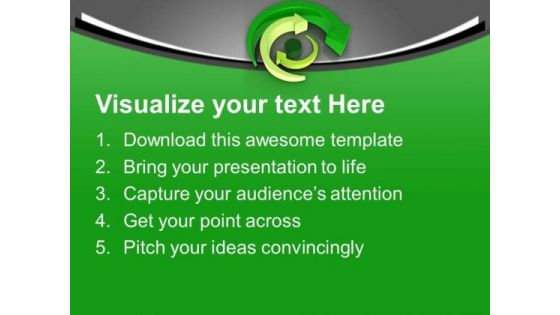 Green Arrows Around Inward PowerPoint Templates Ppt Backgrounds For Slides 0713