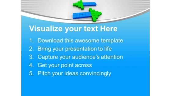 Green Arrows In Opposite Direction Success PowerPoint Templates Ppt Backgrounds For Slides 0113