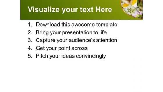 Green Background With Butterfly PowerPoint Templates Ppt Backgrounds For Slides 0613
